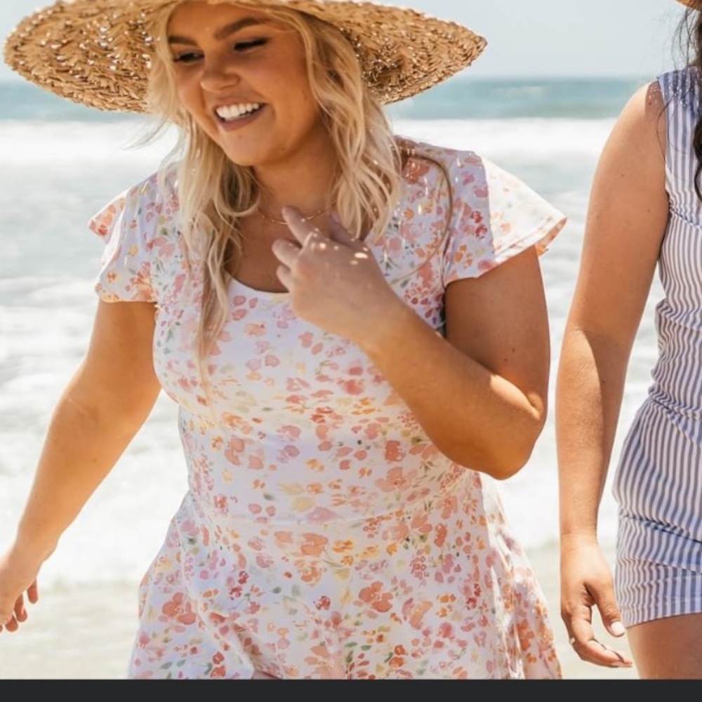 Floral Pink Swim Dress